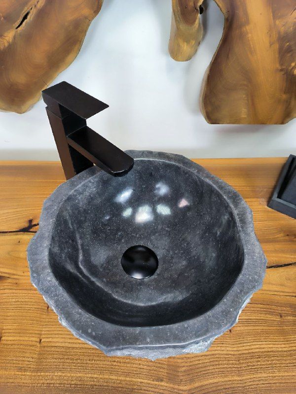 Раковина из мрамора Erozy Black EM-66616 35х34х15 из натурального камня