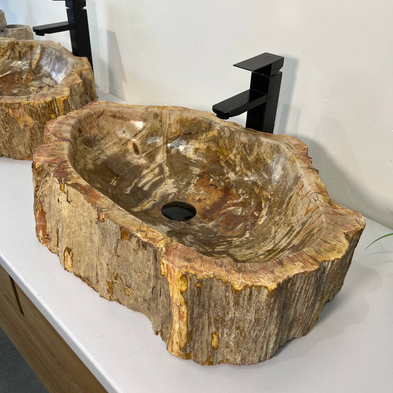 Раковина из окаменелого дерева ПАРА! OD-67011 63*46*16 из натурального камня