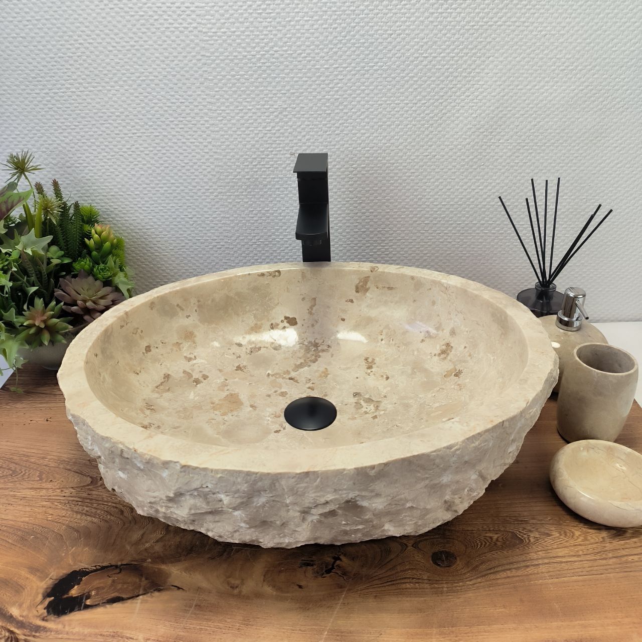 Раковина из мрамора Erozy Cream EM-62654 55*46*15 из натурального камня