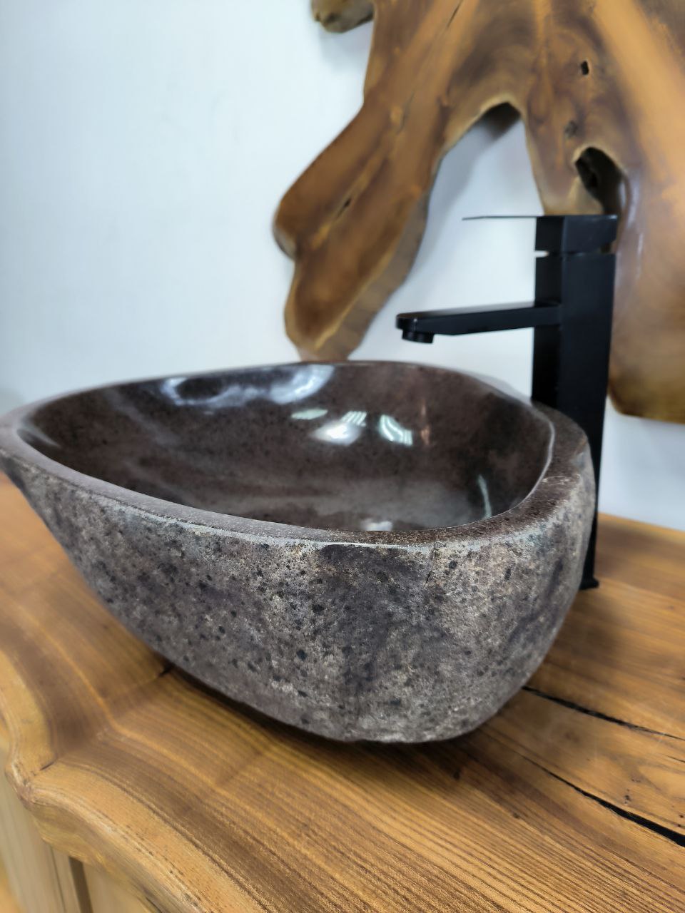 Раковина из речного камня RS-66518 48х40х16 из натурального камня