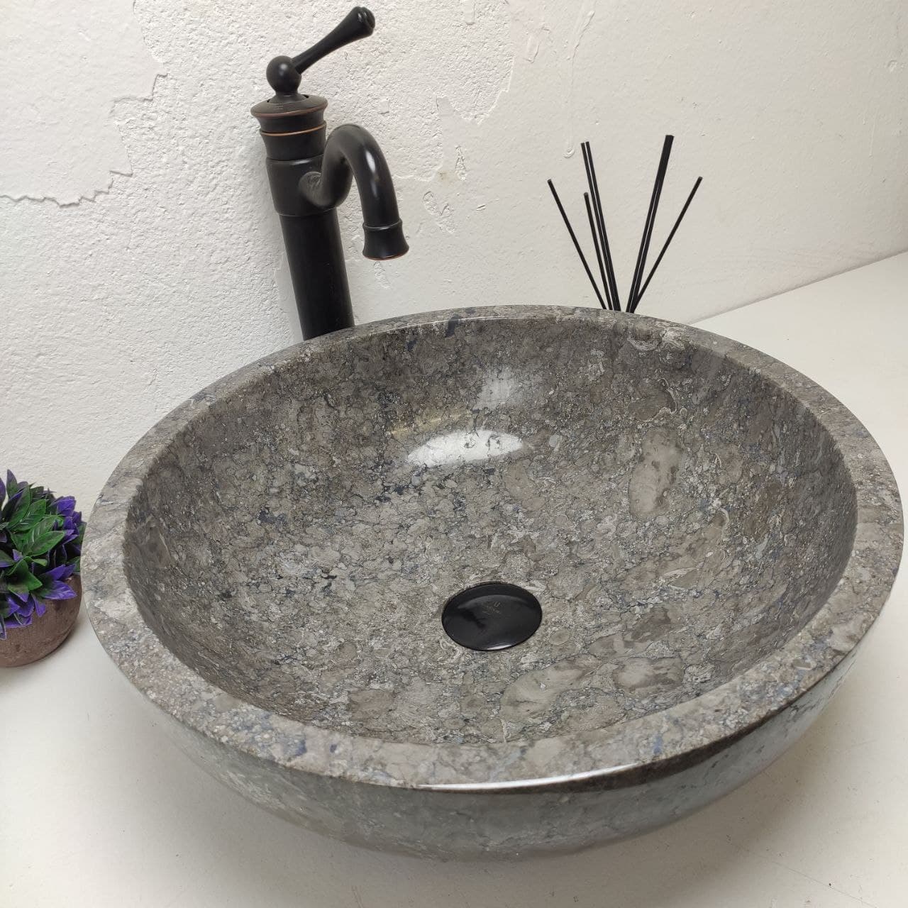 Раковина из мрамора Bowl Grey BM-61186 45*45*15 из натурального камня