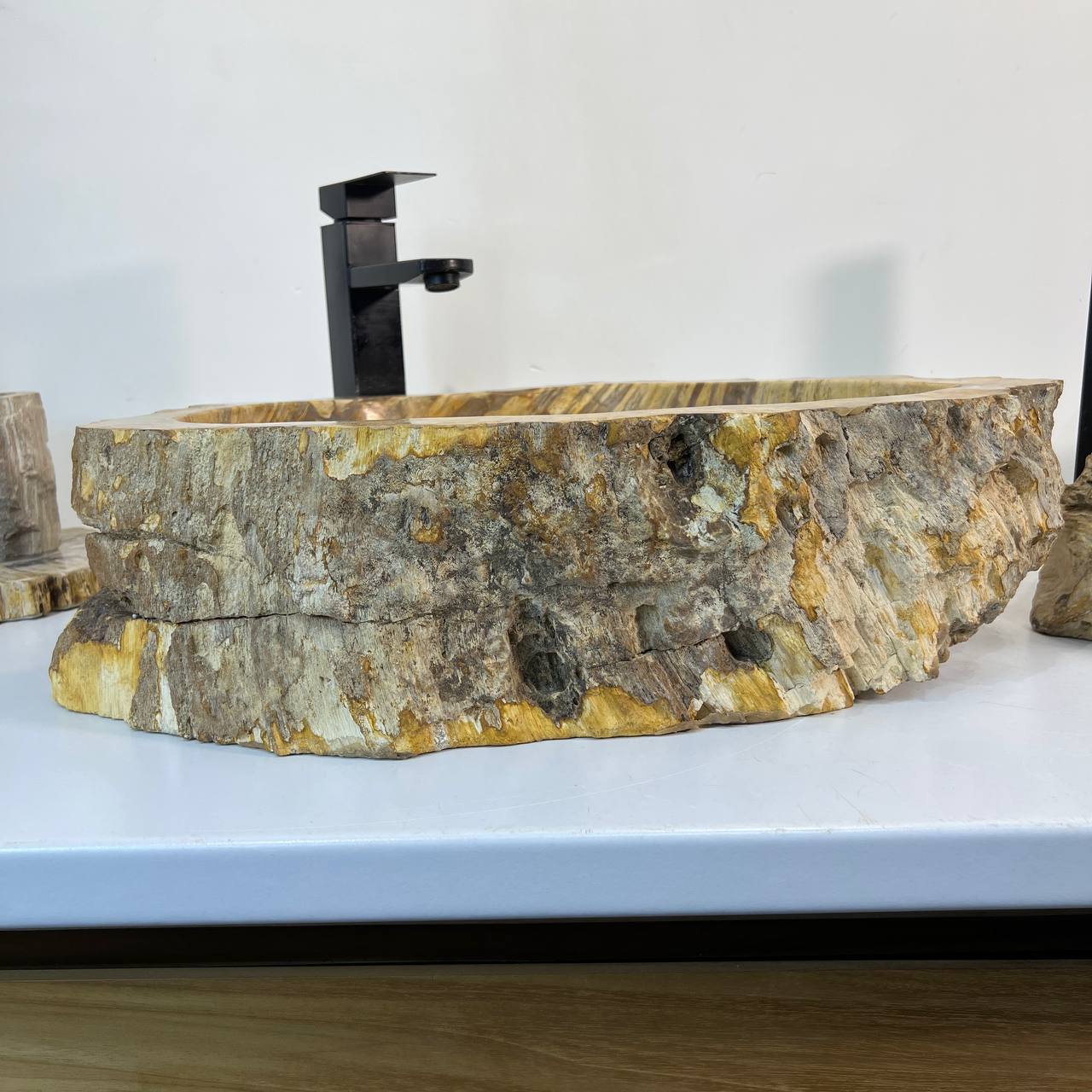 Раковина из окаменелого дерева ПАРА! OD-67024 54*42*15 из натурального камня