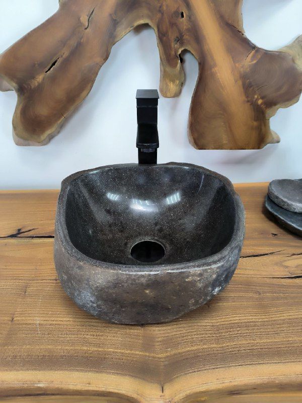 Раковина из речного камня RS-66318 33х32х15 из натурального камня
