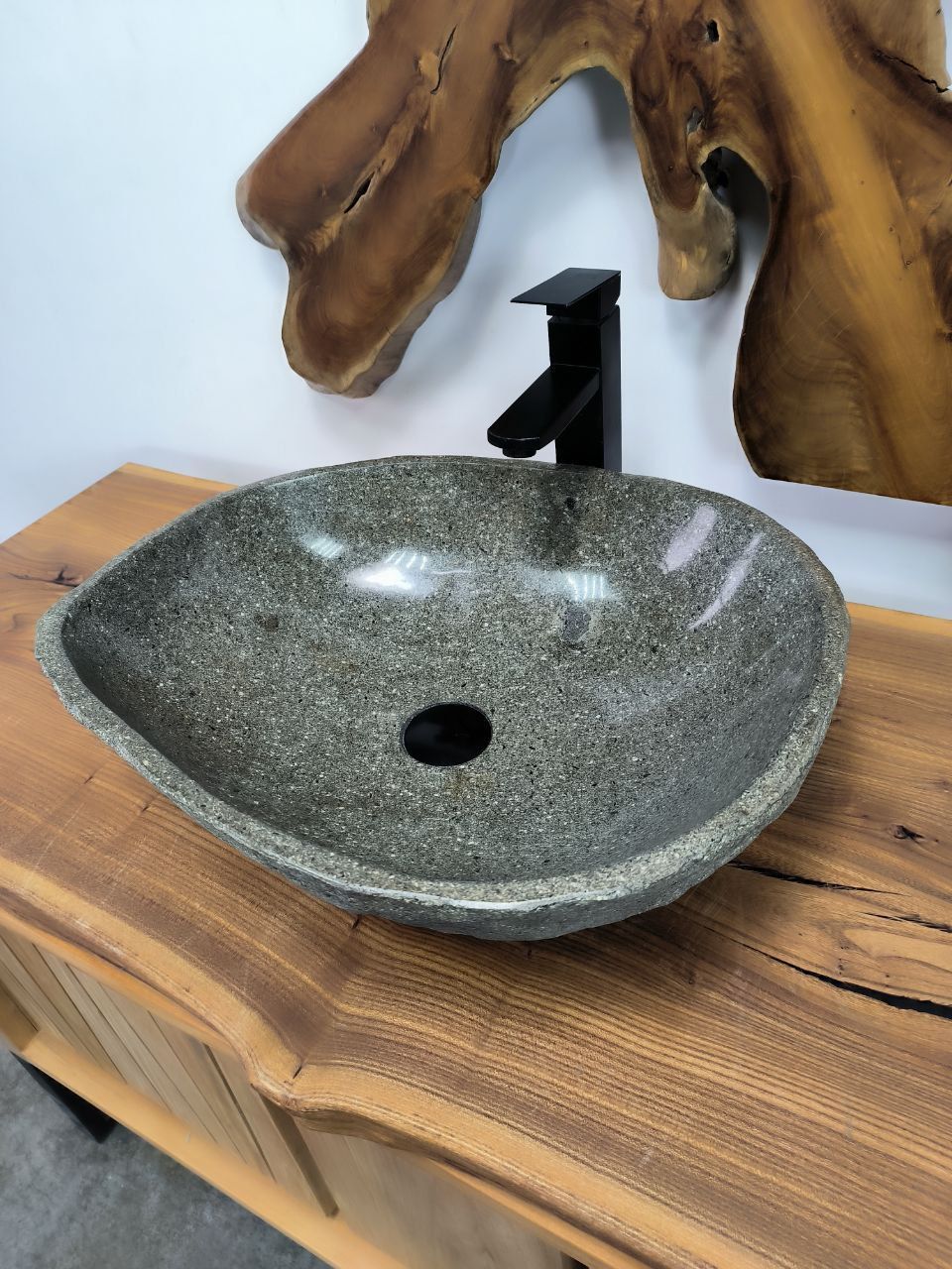 Раковина из речного камня RS-66423 51х42х16 из натурального камня