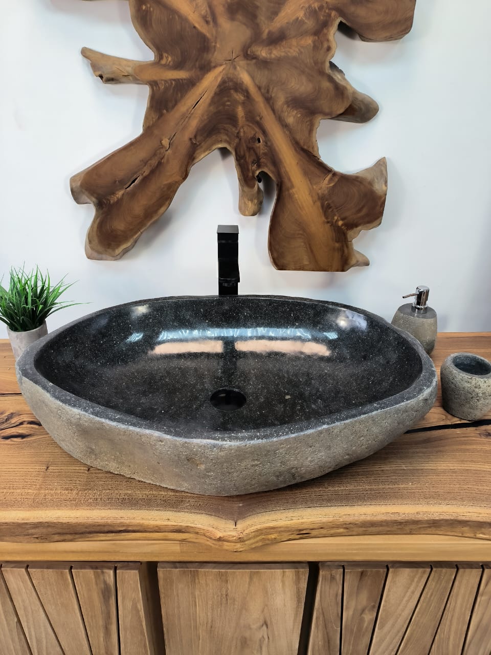 Раковина из речного камня RS-65831 70х46х15 из натурального камня