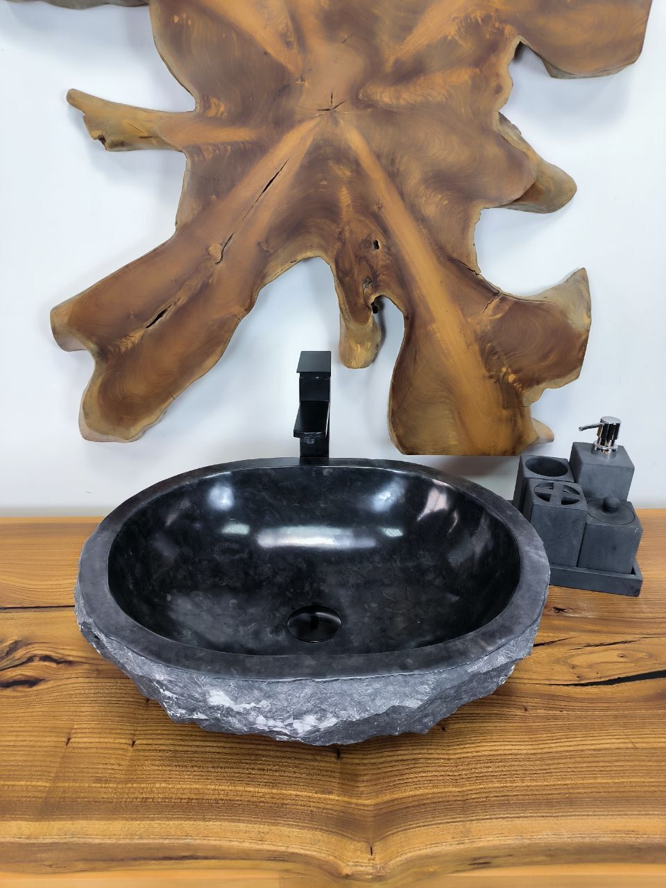 Раковина из мрамора Erozy Black EM-66216 51х41х16 из натурального камня