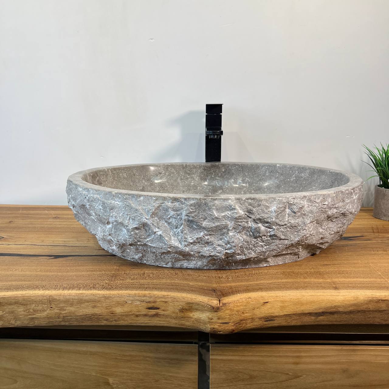 Раковина из мрамора Erozy Grey EM-66990 60*42*15 из натурального камня