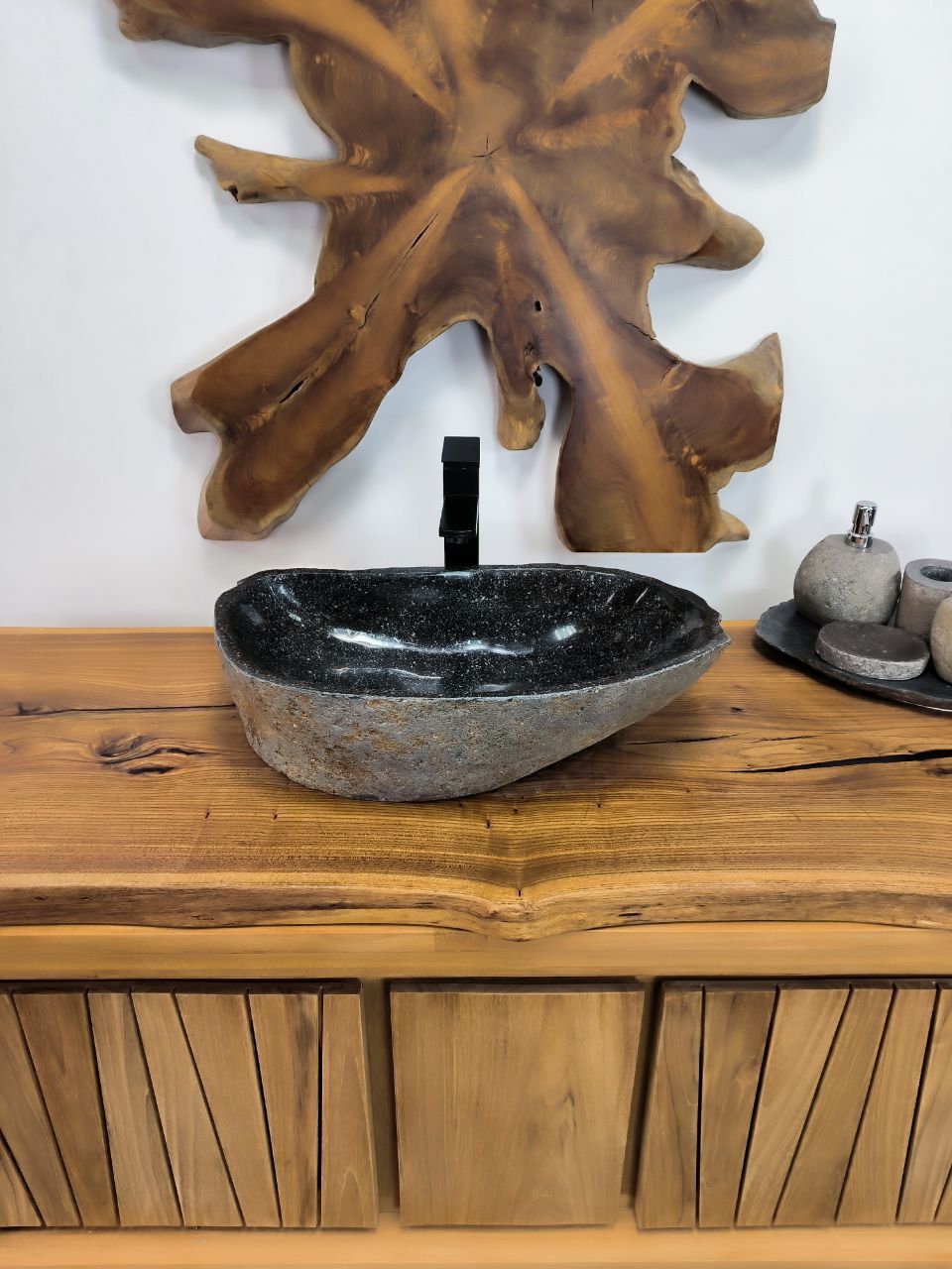 Раковина из речного камня RS-66449 53х32х15 из натурального камня