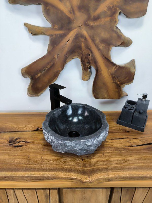 Раковина из мрамора Erozy Black EM-66616 35х34х15 из натурального камня