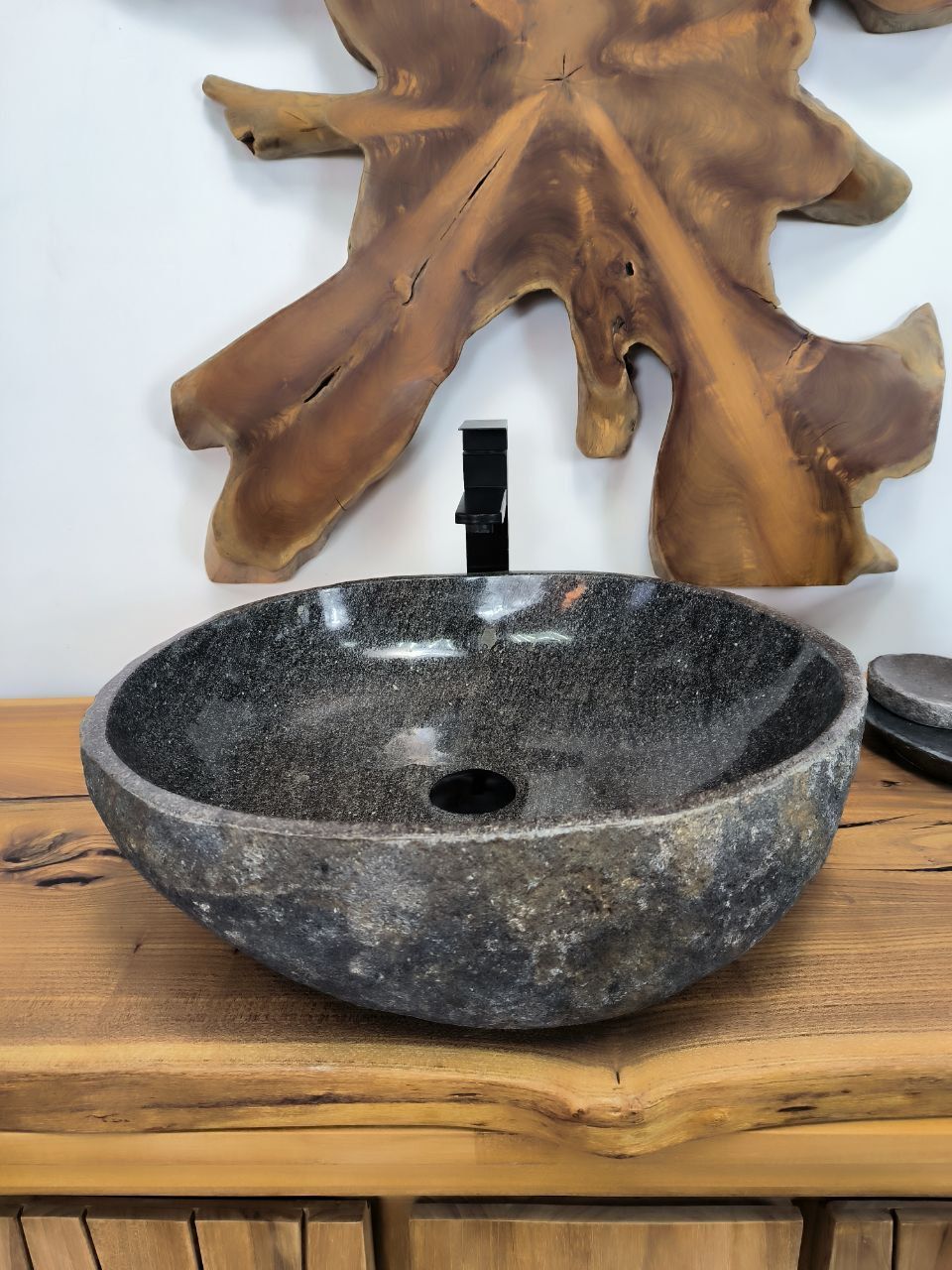 Раковина из речного камня RS-66328 52х48х15 из натурального камня