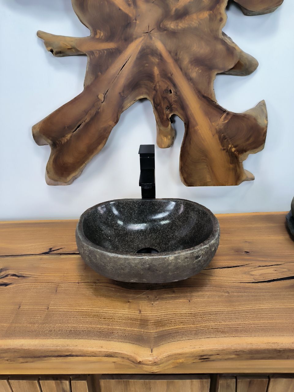 Раковина из речного камня RS-66271 36х30х14 из натурального камня