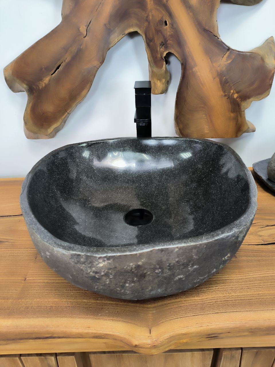 Раковина из речного камня RS-66285 47х46х15 из натурального камня