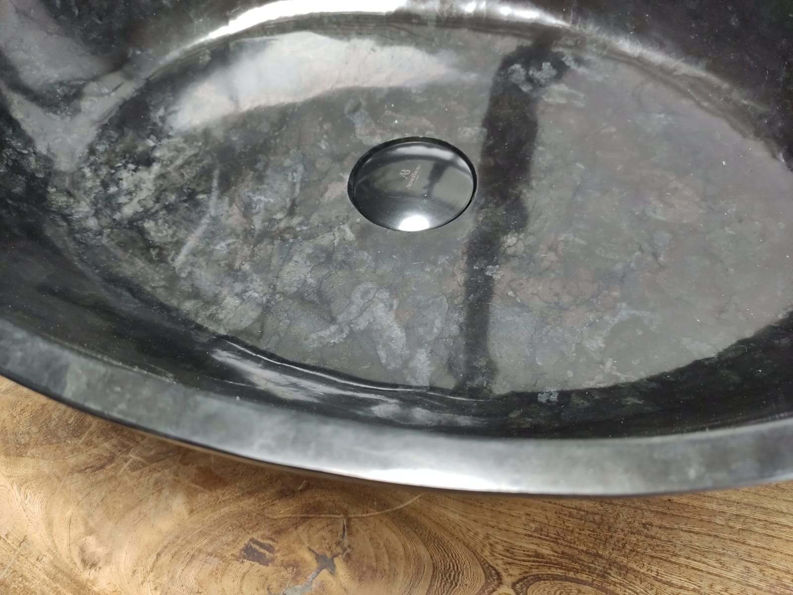 Раковина из мрамора Oval Black Tin Lip MO-60974 52*38*14 из натурального камня