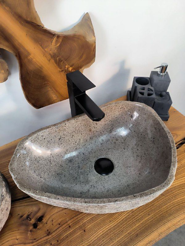 Раковина из речного камня ПАРА! RS-66662 49х34х15 из натурального камня
