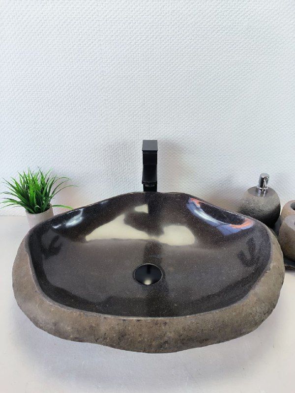 Раковина из речного камня RS-66209 63х47х15 из натурального камня