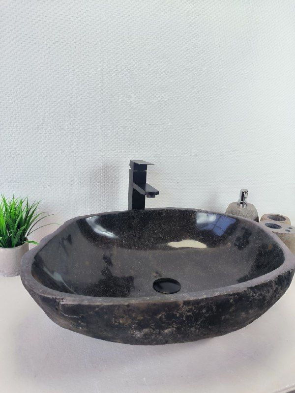 Раковина из речного камня RS-66198 59х44х15 из натурального камня