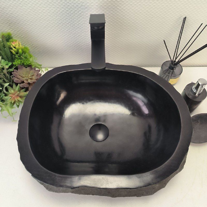 Раковина из андезита Erozy Black EA-62823 51*41*15 из натурального камня