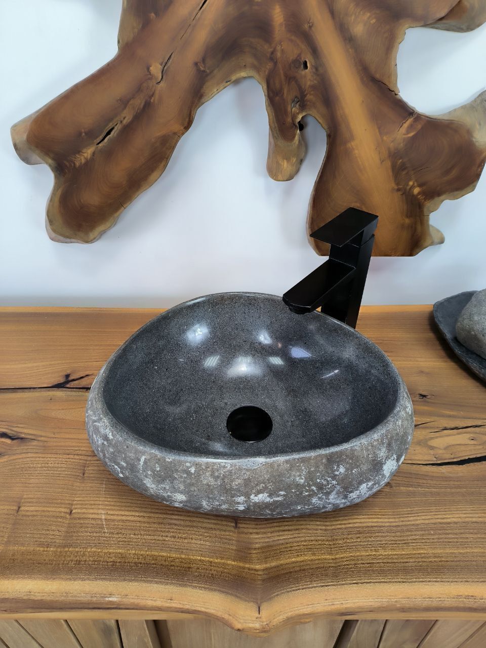 Раковина из речного камня RS-66297 39х31х15 из натурального камня