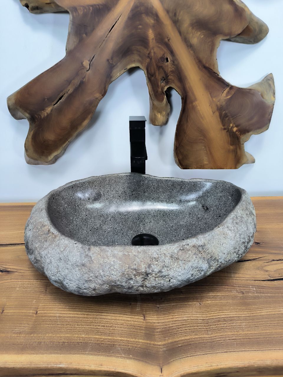 Раковина из речного камня RS-66405 54х37х14 из натурального камня