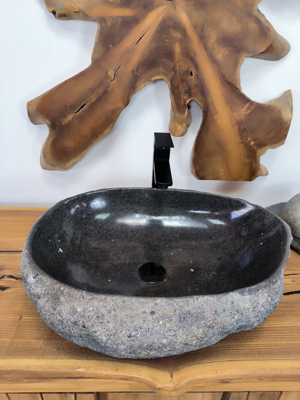 Раковина из речного камня RS-66292 58х42х15 из натурального камня