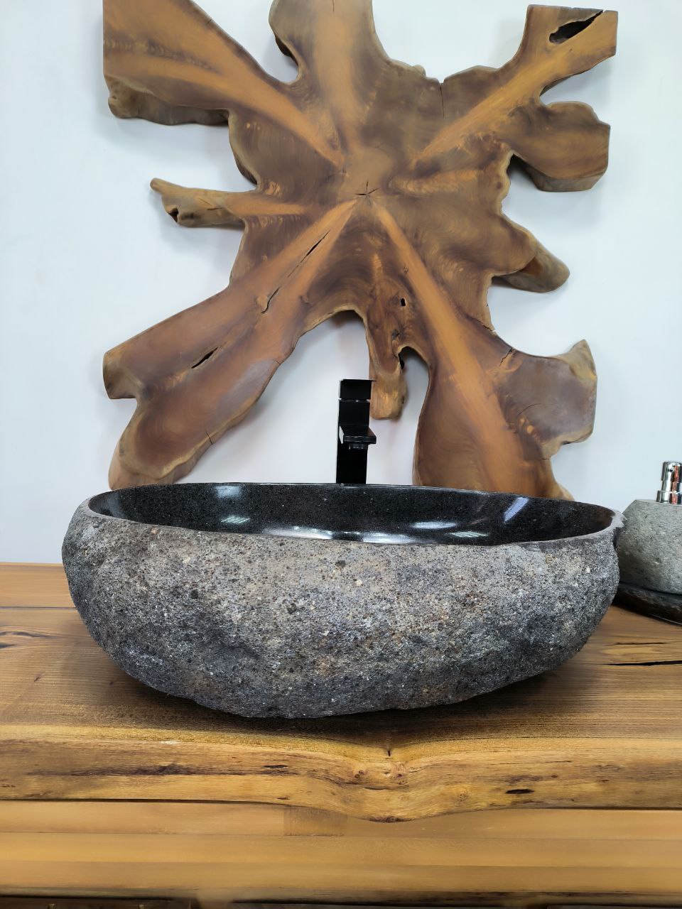 Раковина из речного камня RS-66292 58х42х15 из натурального камня