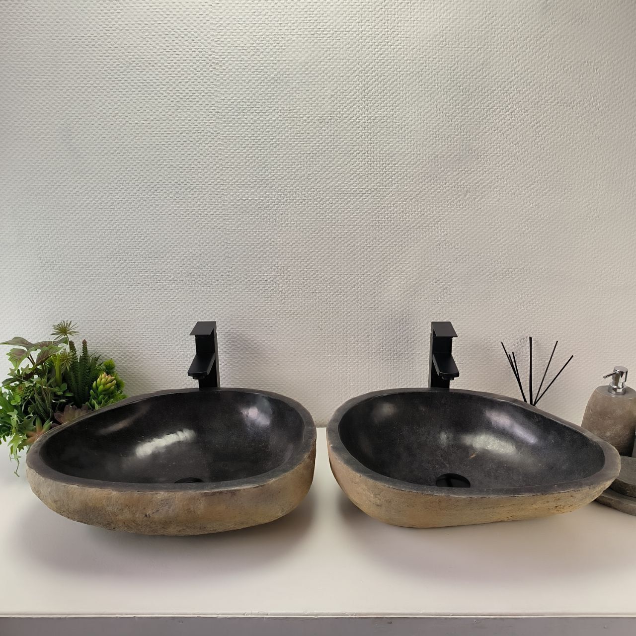 Раковина из речного камня ПАРА! RS-63835 52*43*15 2шт 0127