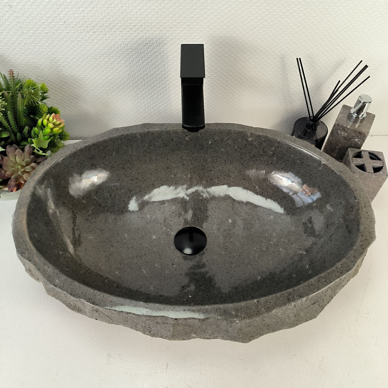 Раковина из андезита Erozy Grey EA-65564 62*42*15 из натурального камня