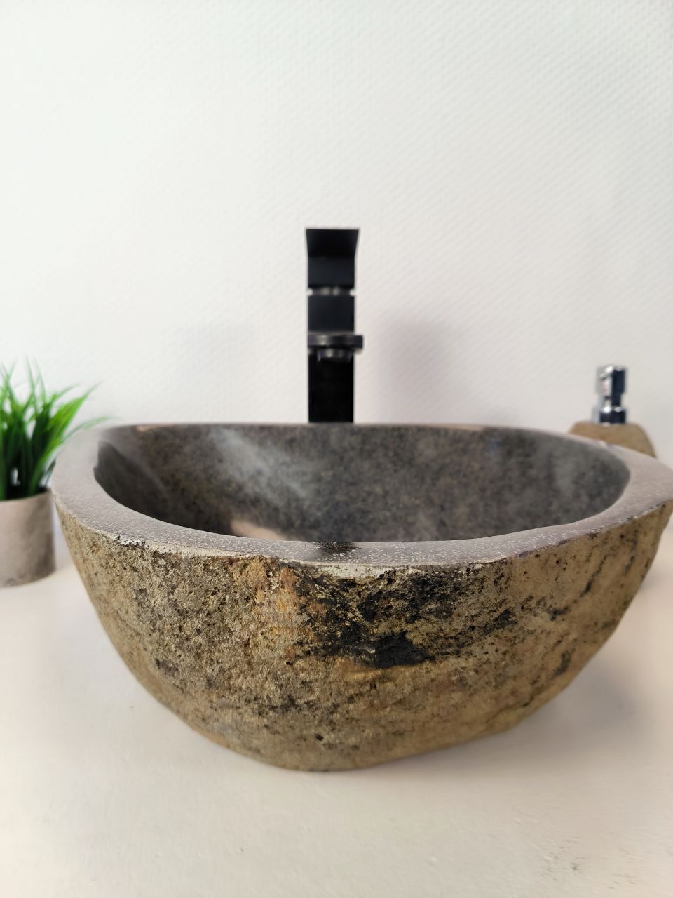 Раковина из речного камня RS-65963 40х38х15 из натурального камня