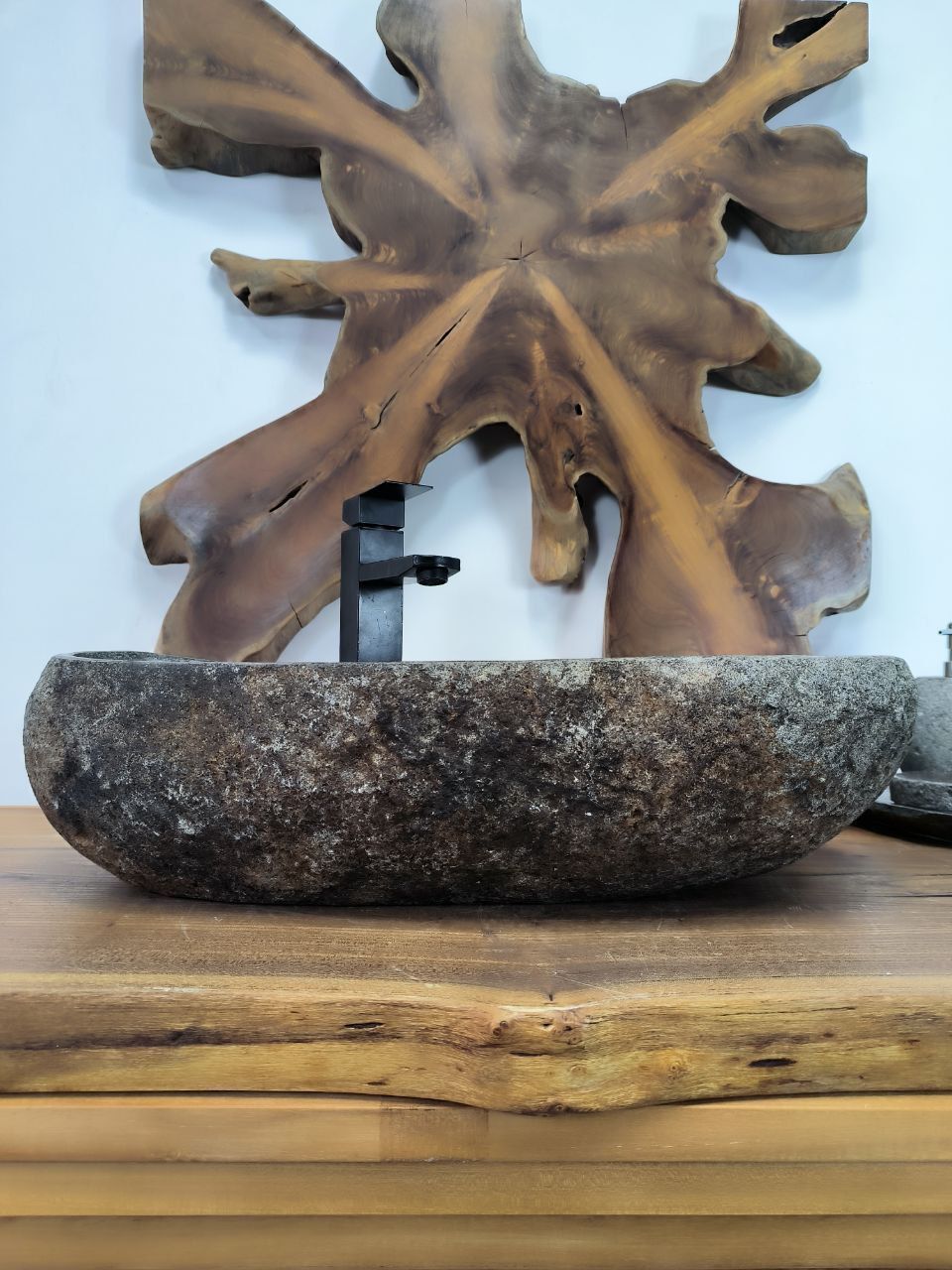 Раковина из речного камня RS-66381 58х32х15 из натурального камня