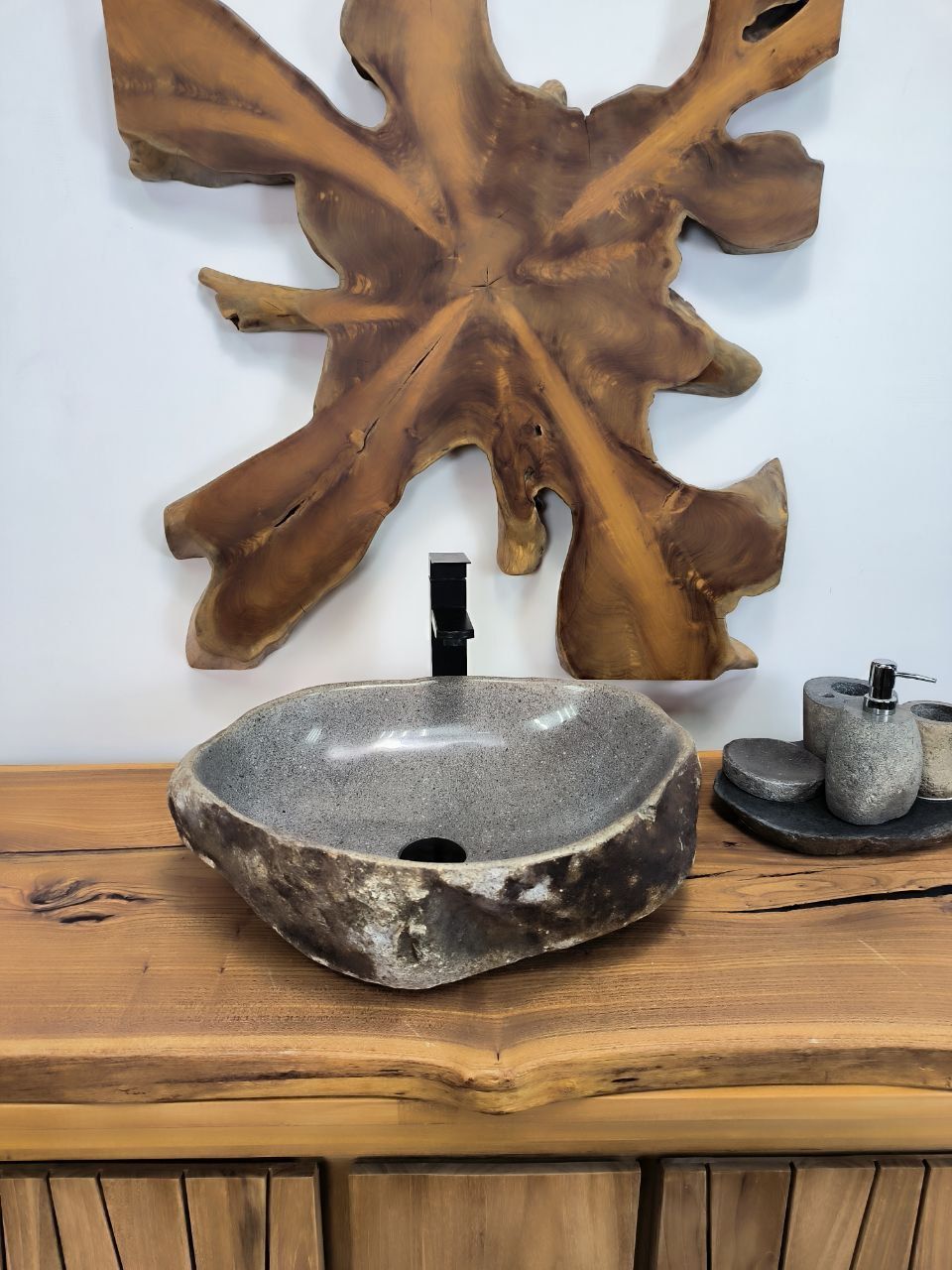 Раковина из речного камня RS-66331 50х42х15 из натурального камня