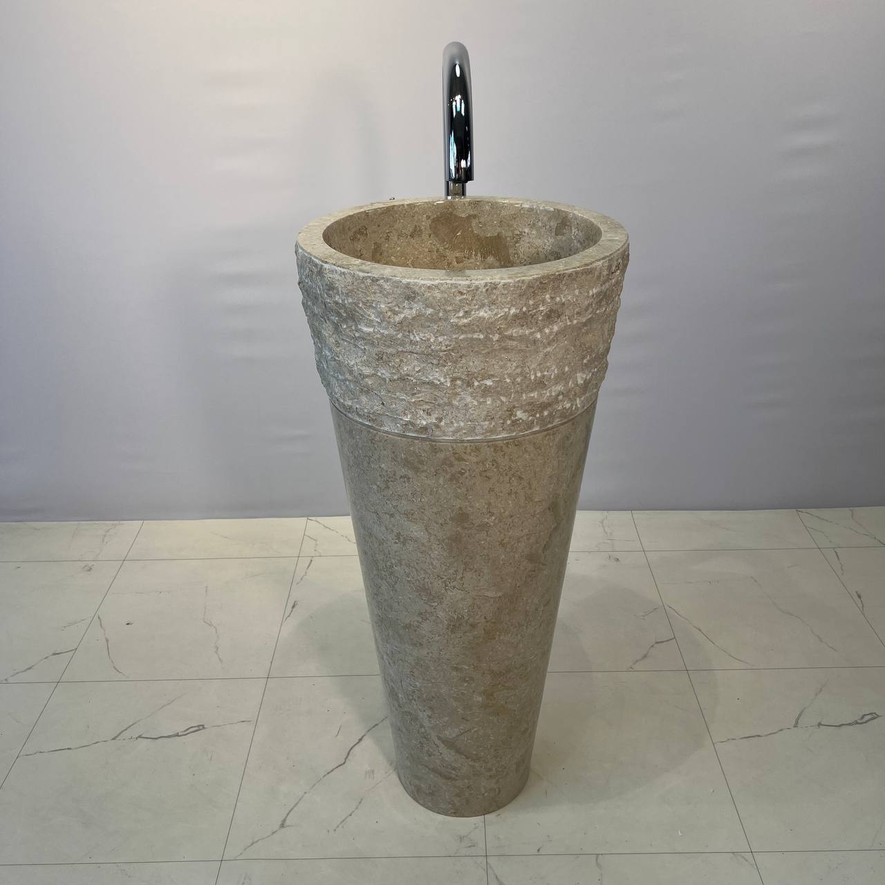 Раковина напольная из мрамора Erozy Top Cream MN-67031 40*40*90