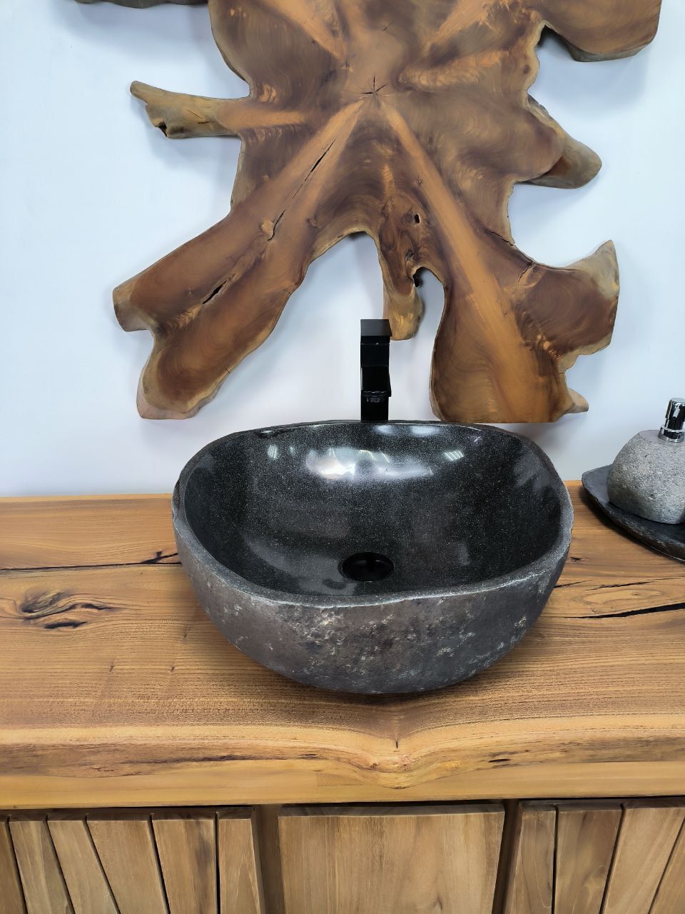 Раковина из речного камня RS-66285 47х46х15 из натурального камня