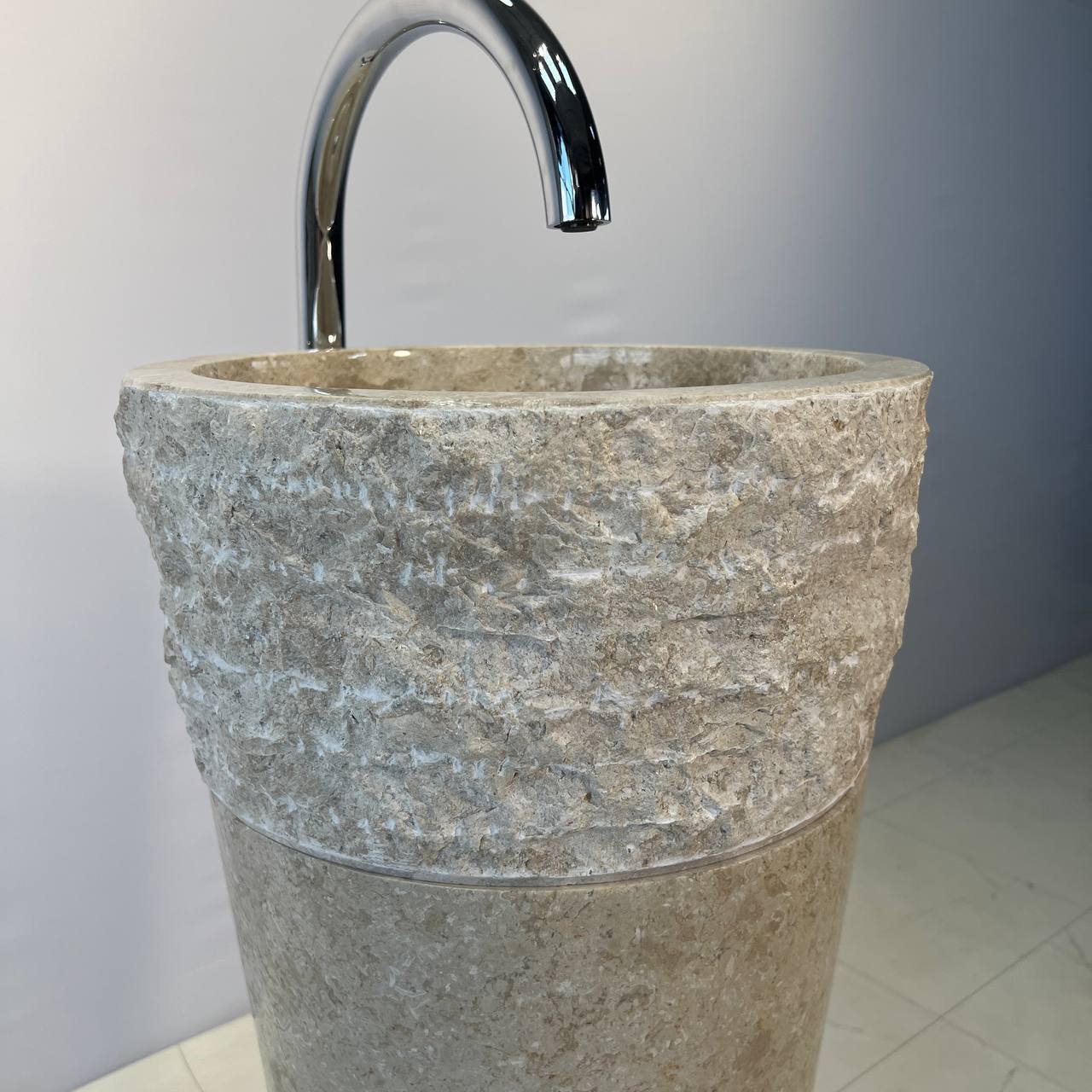 Раковина напольная из мрамора Erozy Top Cream MN-67031 40*40*90