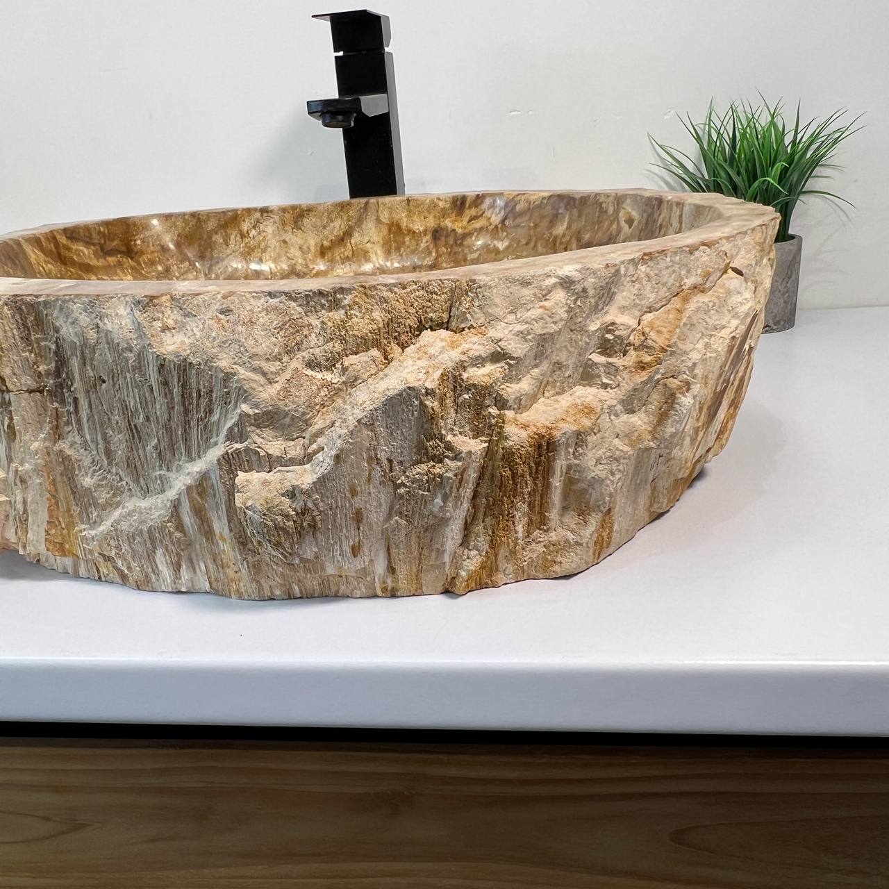 Раковина из окаменелого дерева ПАРА! OD-66941 53*42*15 из натурального камня