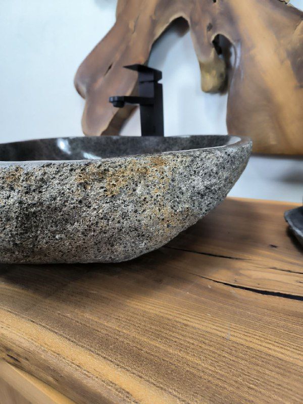 Раковина из речного камня RS-66327 56х47х15 из натурального камня
