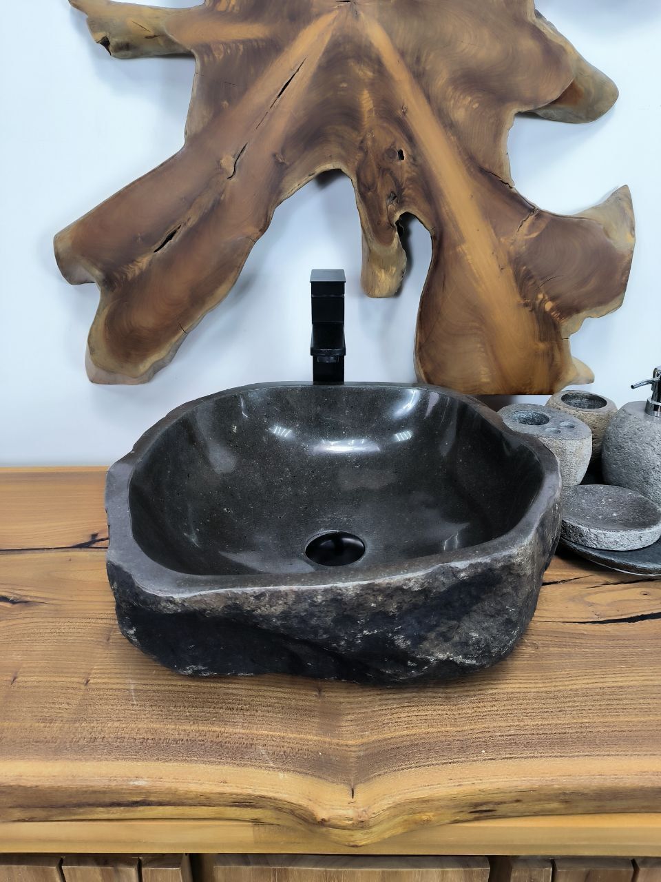 Раковина из речного камня RS-66334 44х44х15 из натурального камня