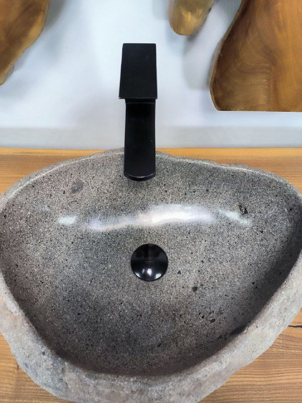 Раковина из речного камня RS-66405 54х37х14 из натурального камня