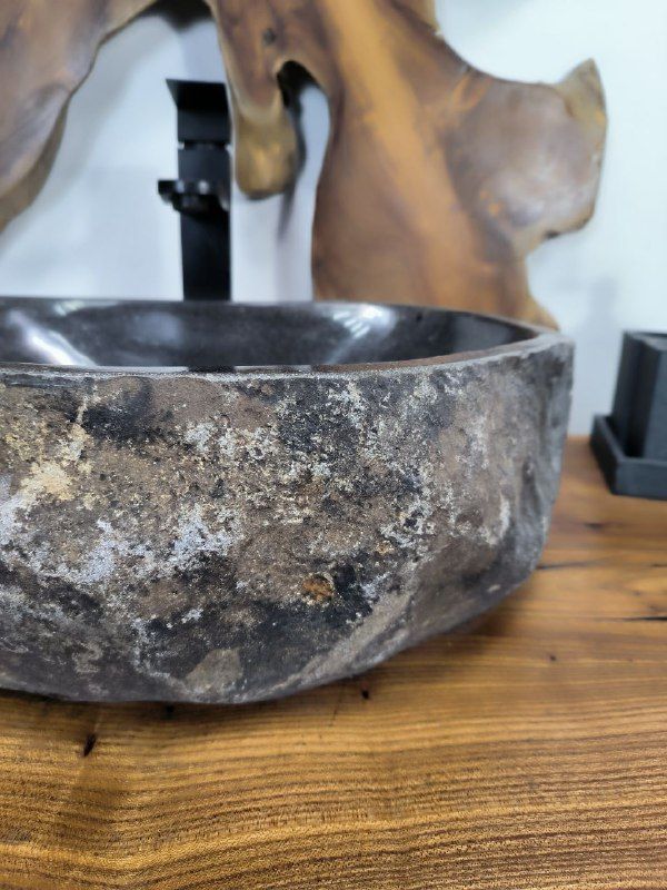 Раковина из речного камня RS-66675 49х37х15 из натурального камня