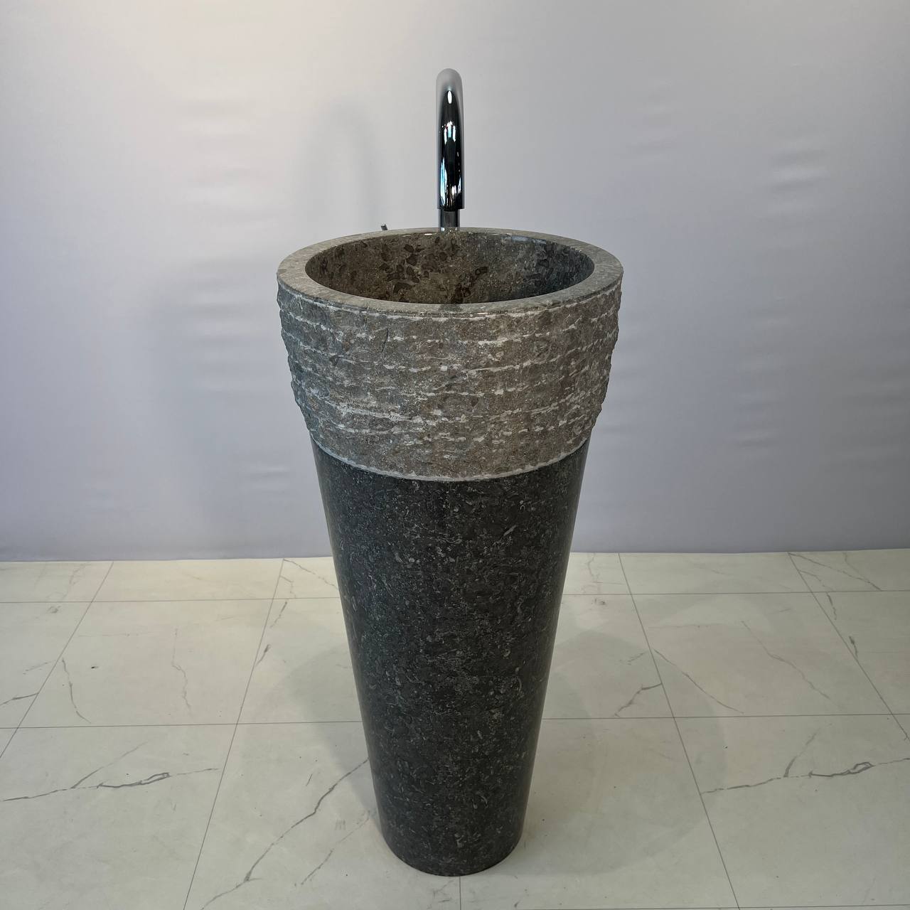 Раковина напольная из мрамора Erozy Top Grey MN-67054 40*40*90