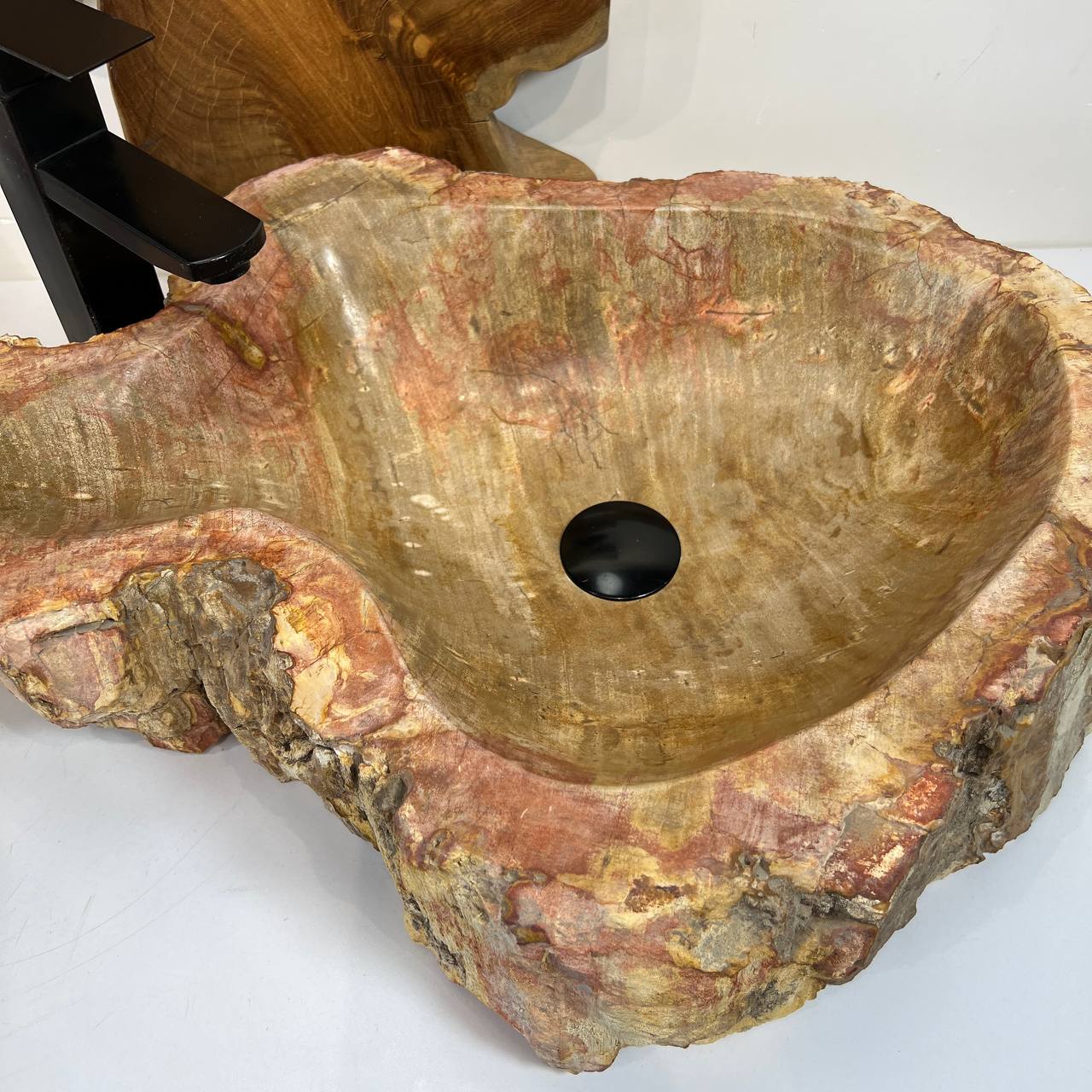 Раковина из окаменелого дерева ПАРА! OD-66876 62*45*16 из натурального камня
