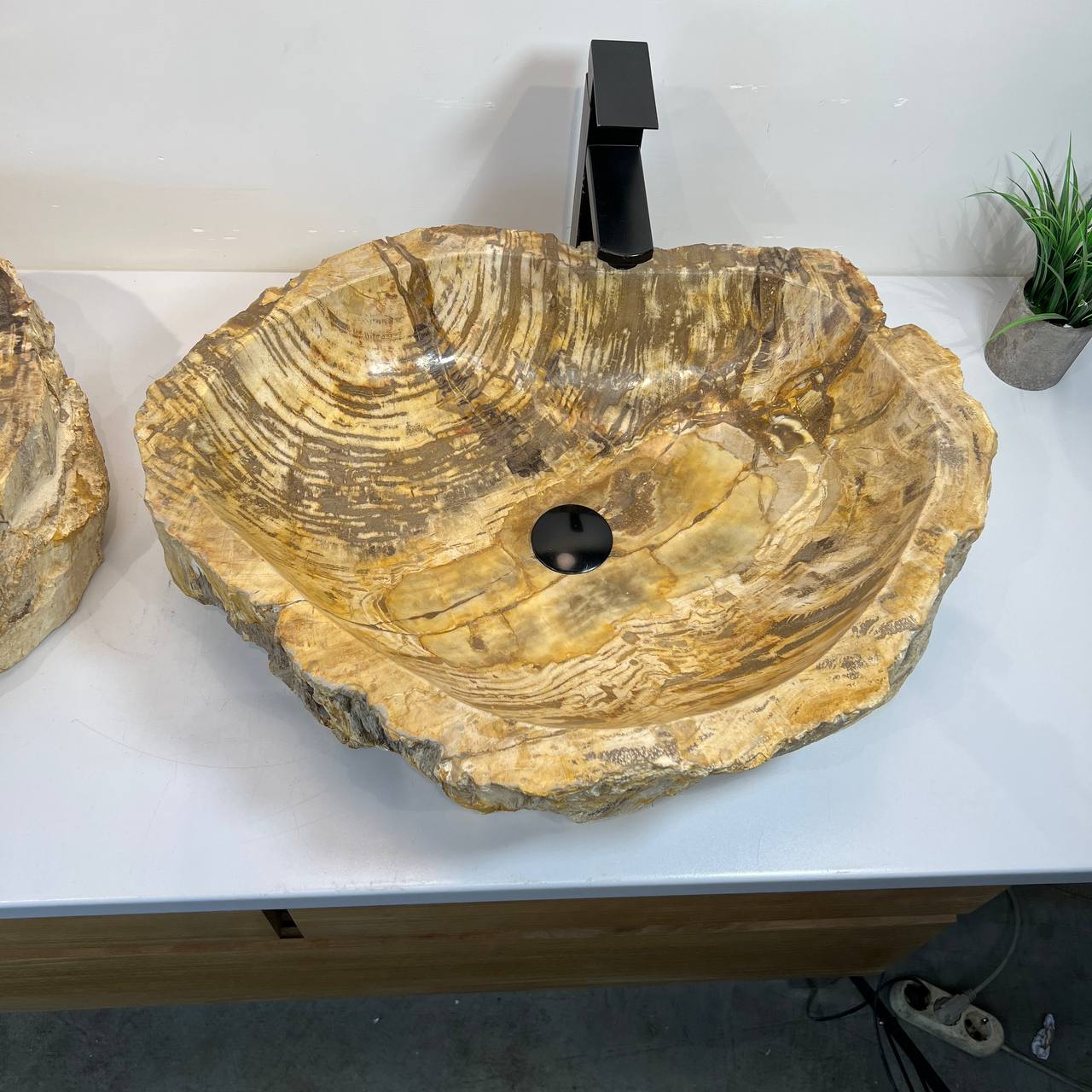 Раковина из окаменелого дерева ПАРА! OD-66907 63*49*15 из натурального камня