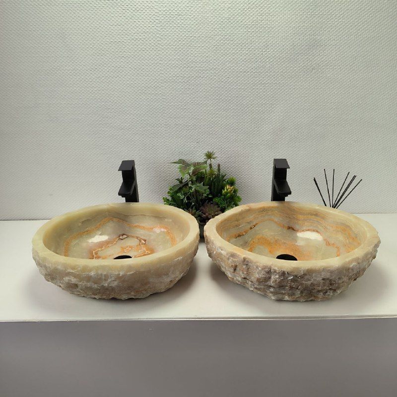 Раковина из оникса ПАРА! Erozy Green EO-62600 50*40*15 из натурального камня