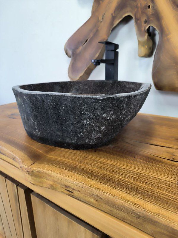 Раковина из речного камня RS-66481 42х42х15 из натурального камня