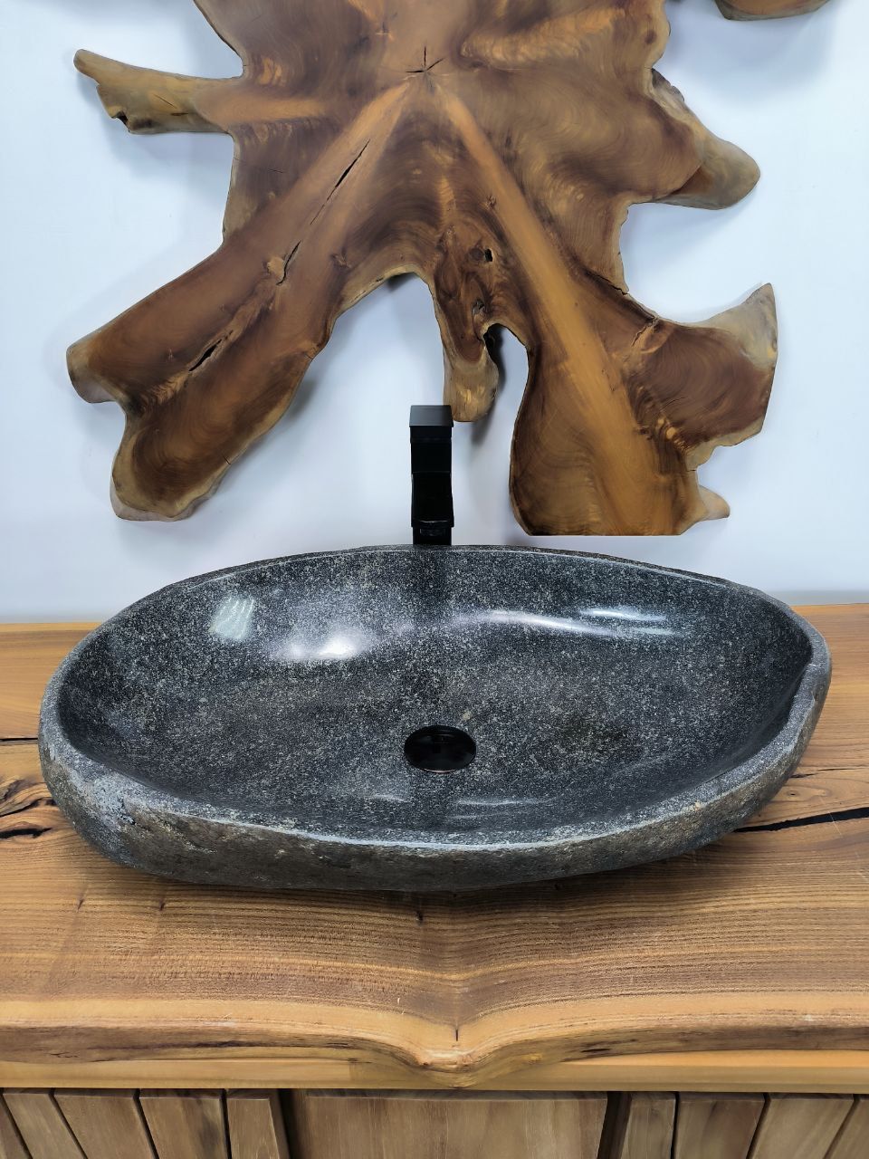 Раковина из речного камня RS-66407 67х43х15 из натурального камня