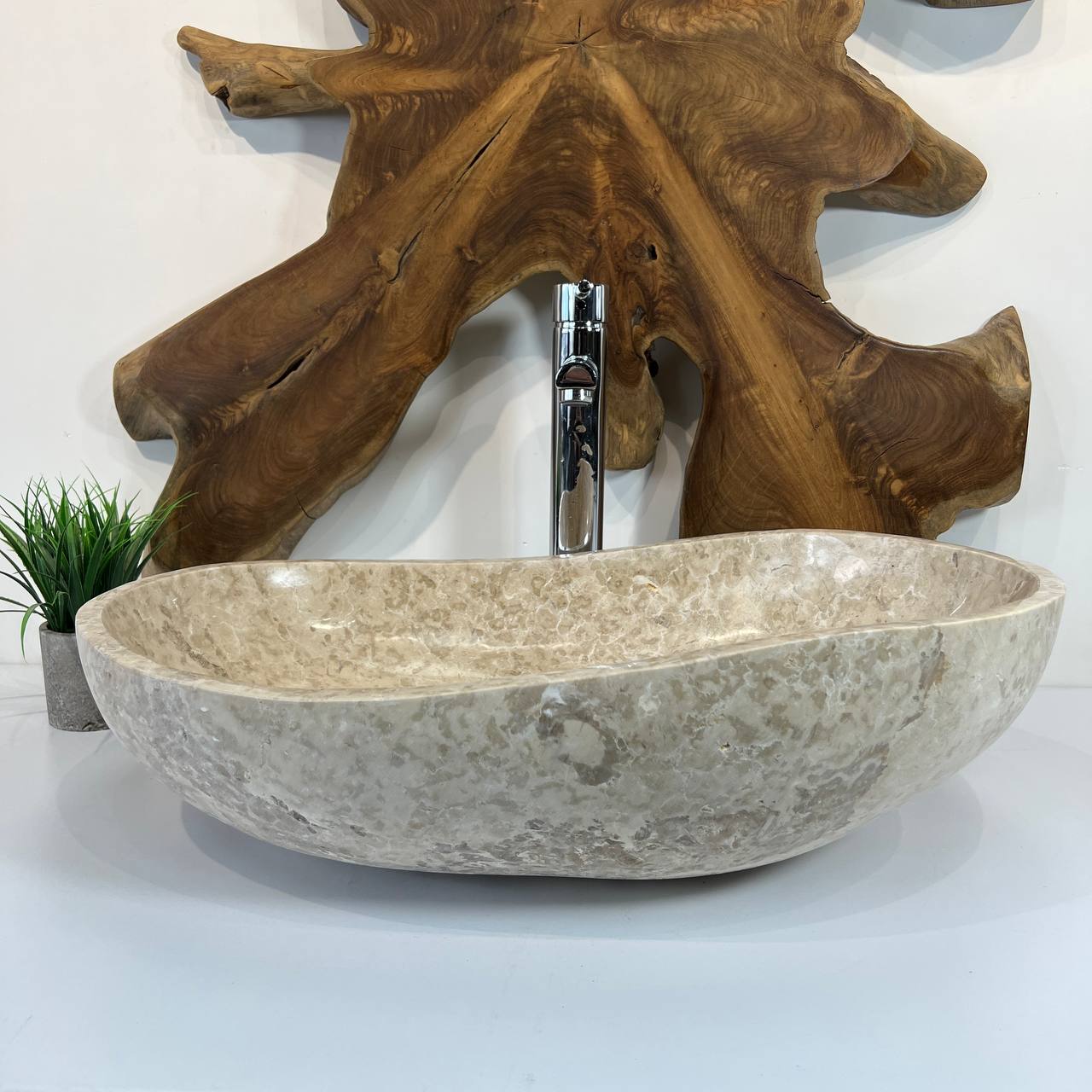 Раковина из мрамора Oval Cream OM-66806 60*37*18 из натурального камня