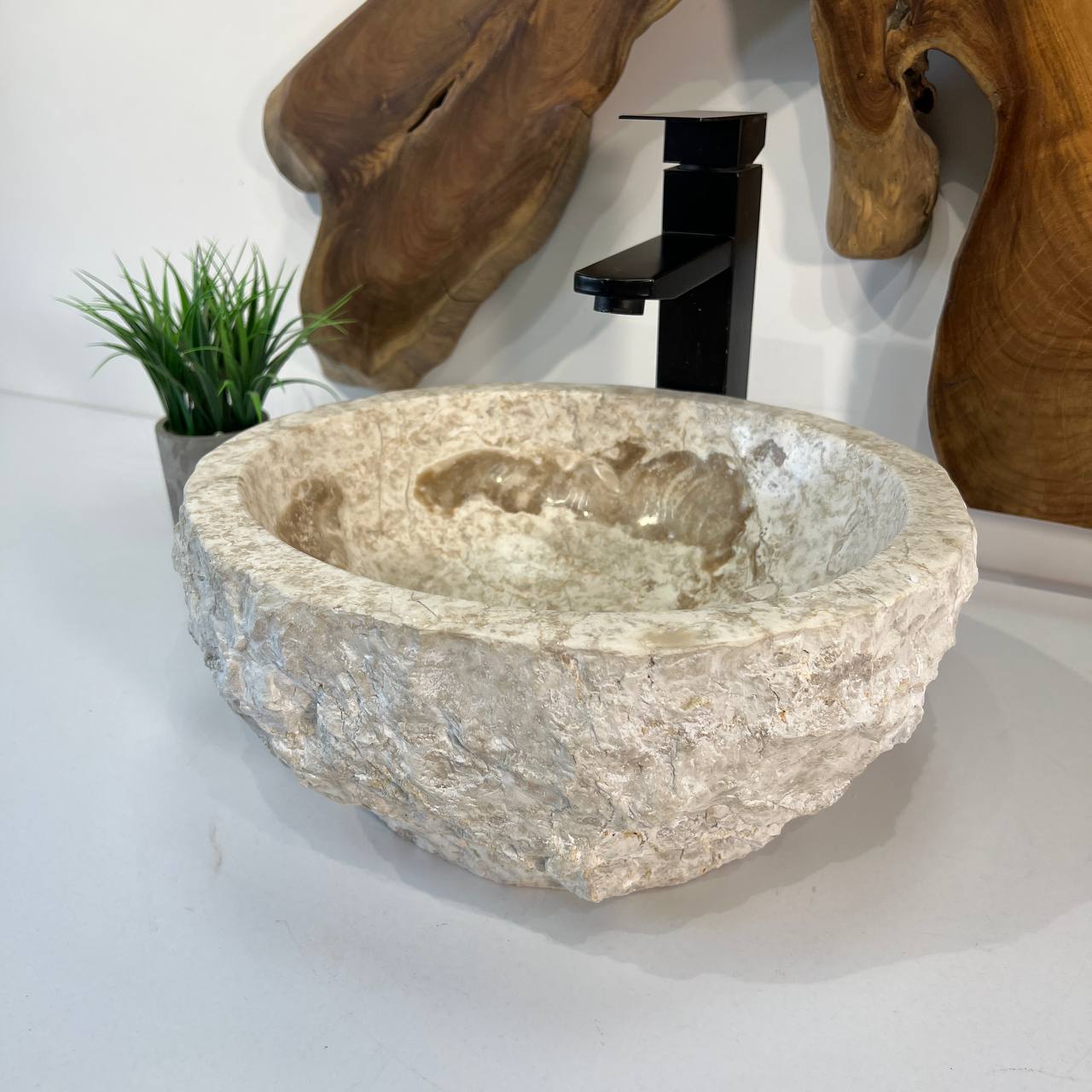 Раковина из мрамора Erozy Cream EM-66841 36*31*15 из натурального камня 