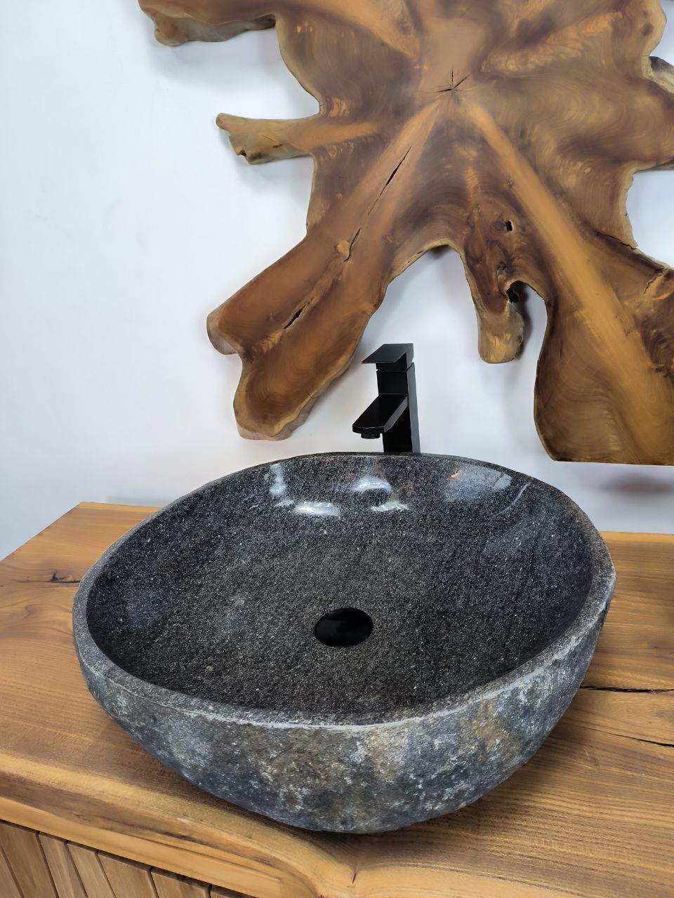Раковина из речного камня RS-66328 52х48х15 из натурального камня