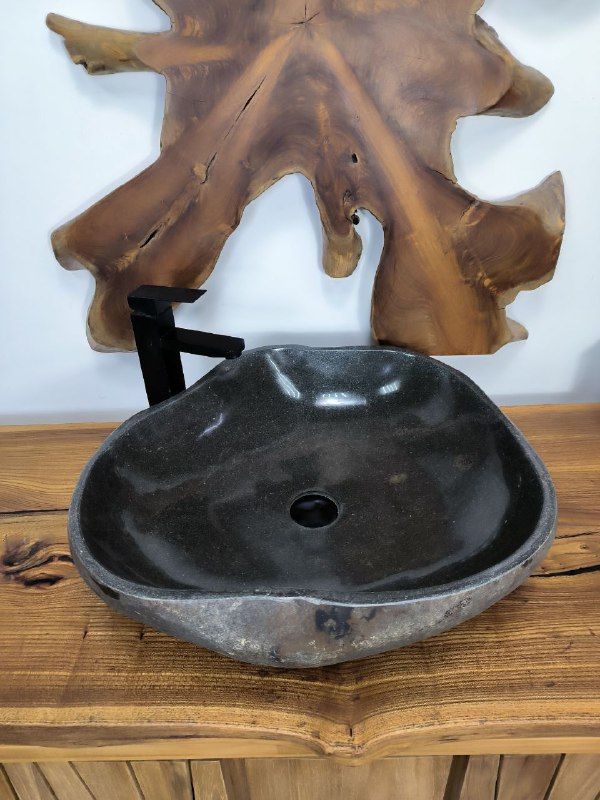 Раковина из речного камня RS-66714 56х49х15 из натурального камня