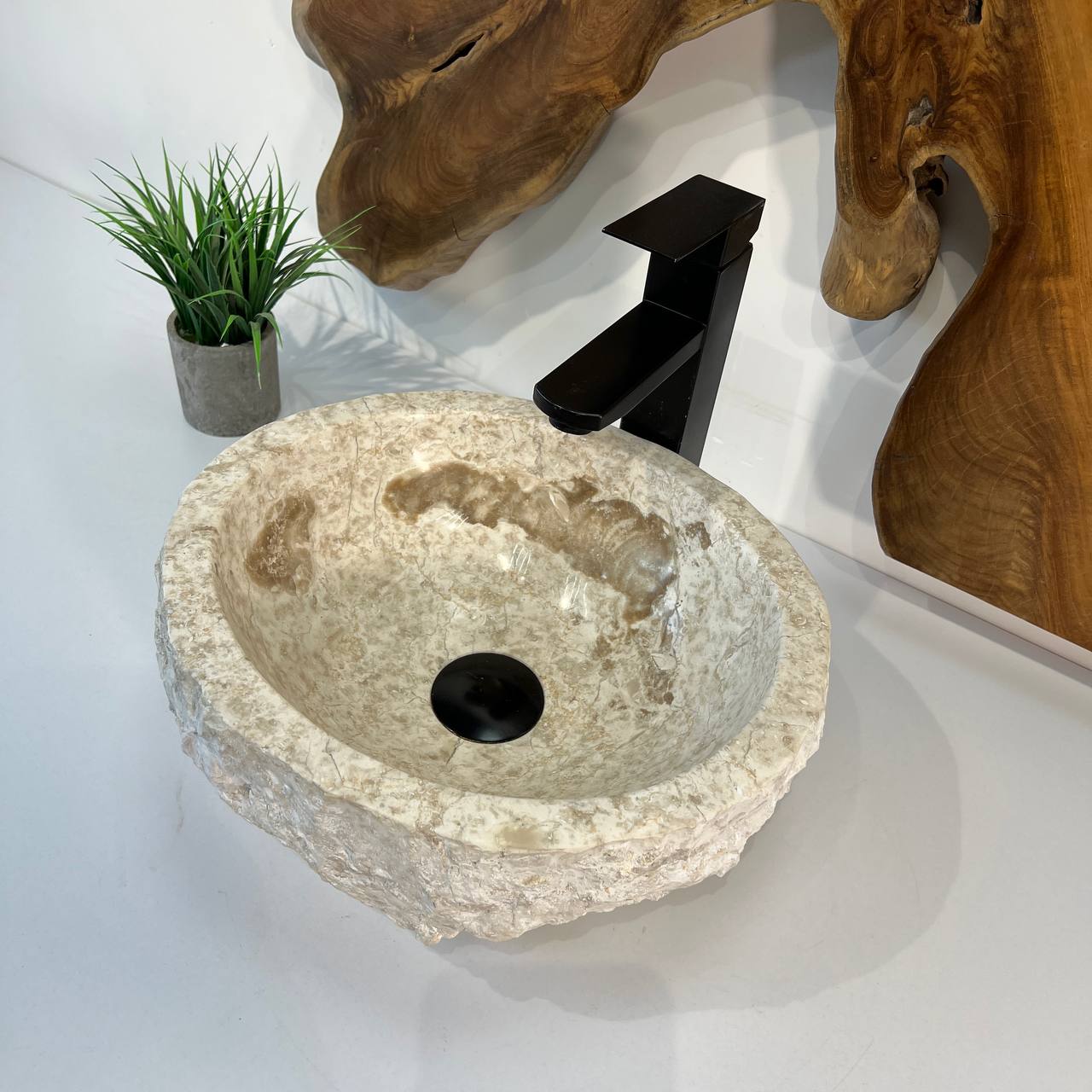 Раковина из мрамора Erozy Cream EM-66841 36*31*15 из натурального камня 