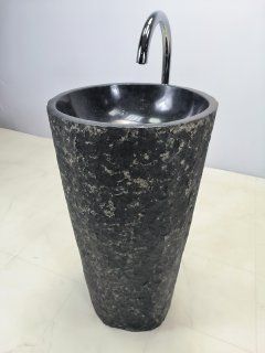 Раковина напольная из речного камня RN-66262 45х45х90 из натурального камня